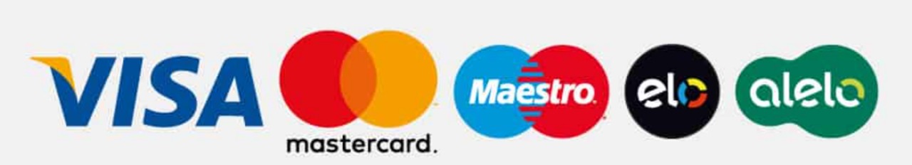 Formas de pagamento aceitas pela associação: Visa, Mastercard, Maestro, Elo e Alelo